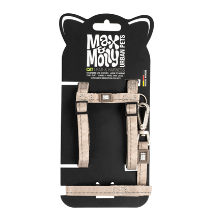 Set harnais et laisse pour chat - Sable