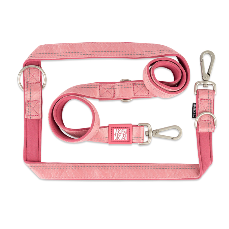 Laisse multi-fonction pour chien Matrix 2.0 (Rose, S, 1,6 m)