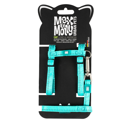 Set harnais et laisse pour chat - Turquoise 