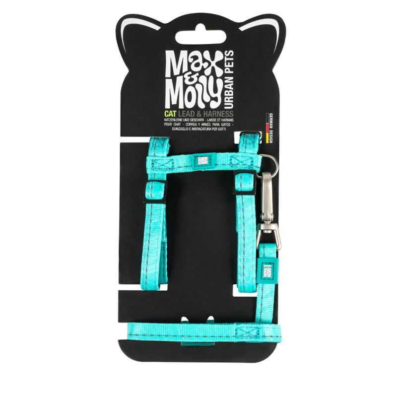 Set harnais et laisse pour chat (Turquoise )