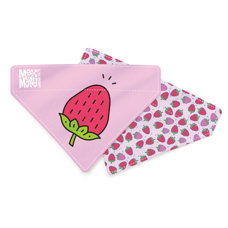 Bandana pour chien à motifs (Fraise, S)