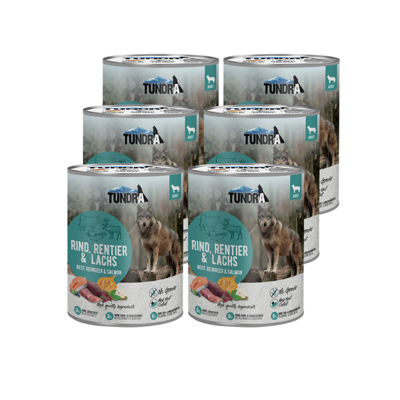 Boite pour chien - Bœuf, renne et saumon (800 g, Boeuf, Renne, Saumon)