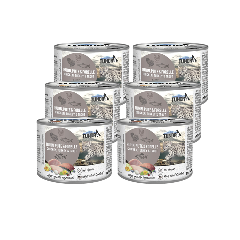 Boite pour chaton - Poulet, dinde et truite (200 g, Poulet, Dinde, Truite)