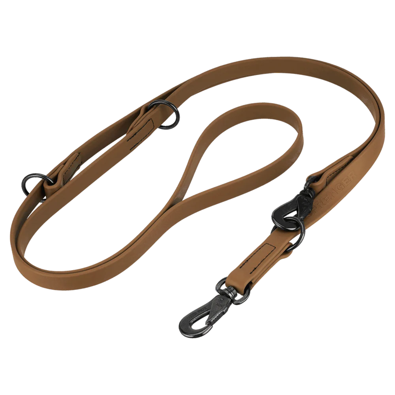 Laisse pour chien en biothane 3 positions (Marron, 2,3 m)