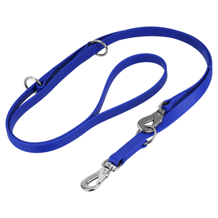 Laisse pour chien en biothane 3 positions - Bleu