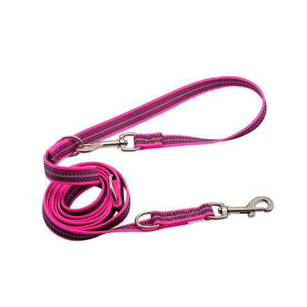 Laisse pour chien antidérapante 3 positions - Rose