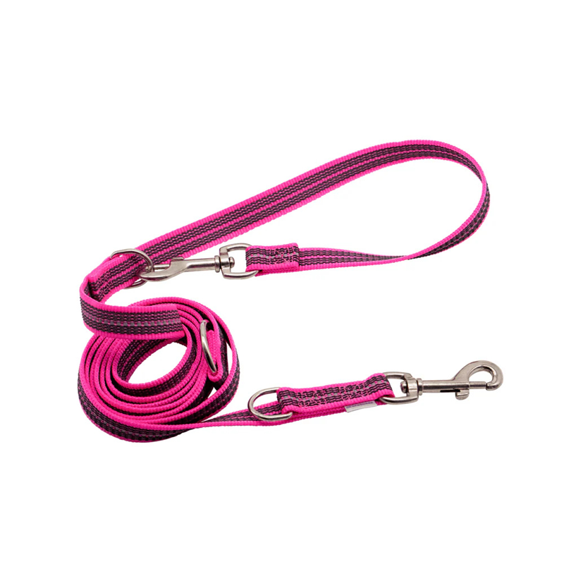 Laisse pour chien antidérapante 3 positions (Rose, 2,3 m)