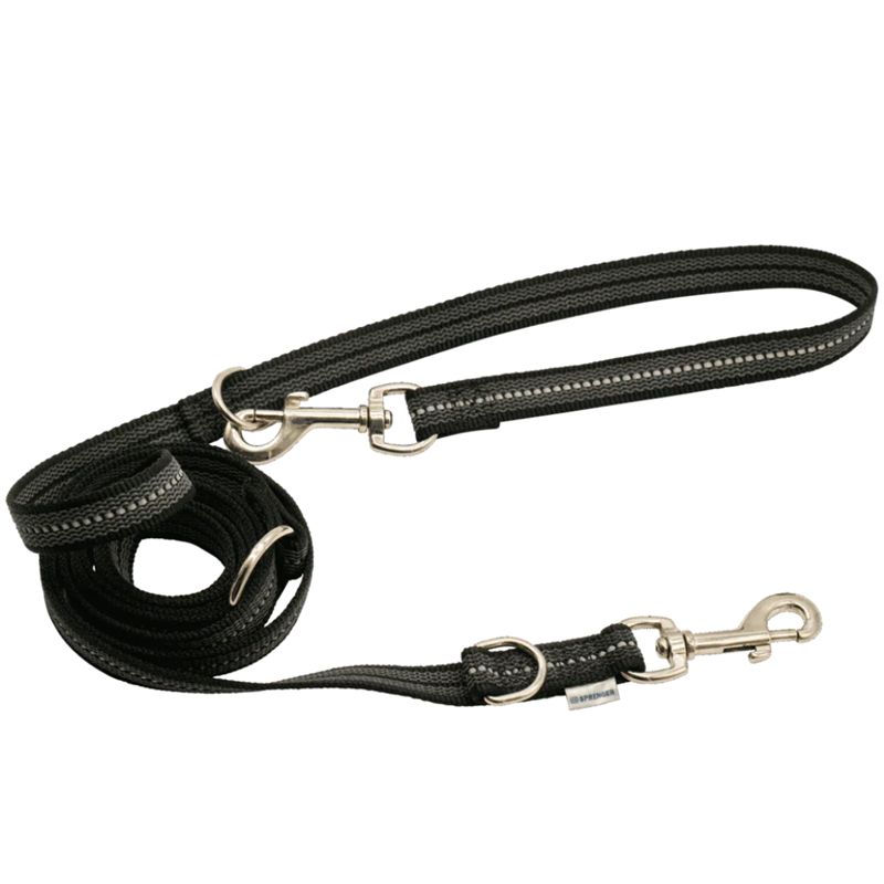 Laisse pour chien antidérapante 3 positions (Noir, 2,3 m)