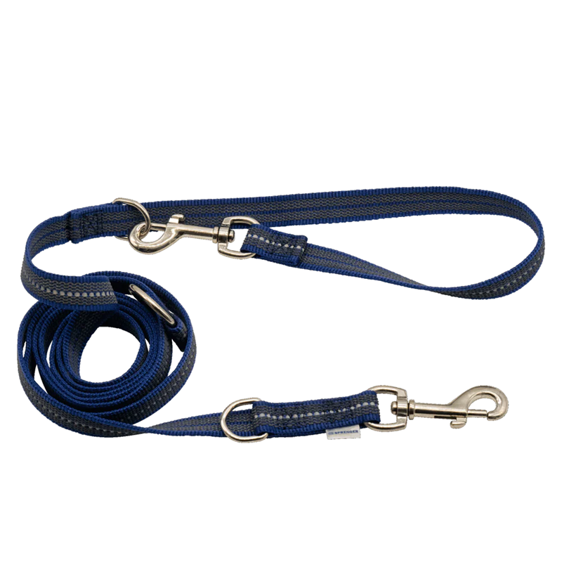 Laisse pour chien antidérapante 3 positions (Bleu, 2,3 m)