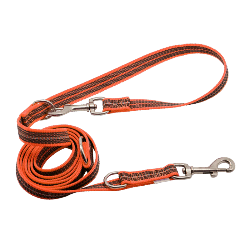 Laisse pour chien antidérapante 3 positions (Orange, 2,3 m)