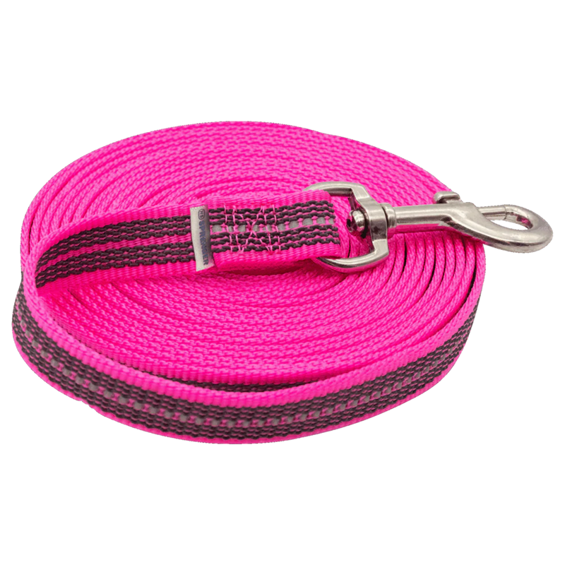 Longe antidérapante pour chien (Rose, 10 m)