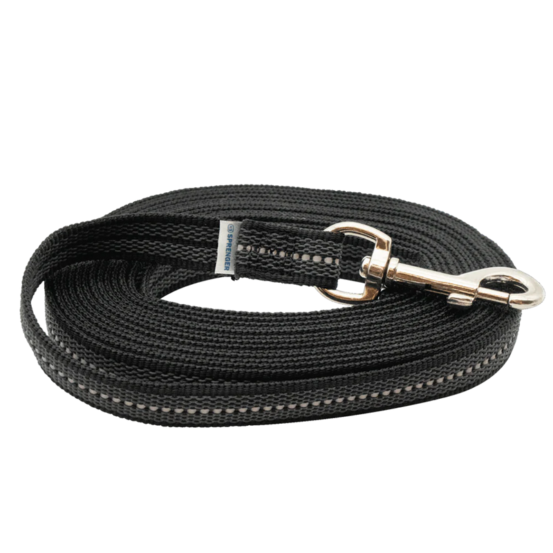 Longe antidérapante pour chien (Noir, 10 m)