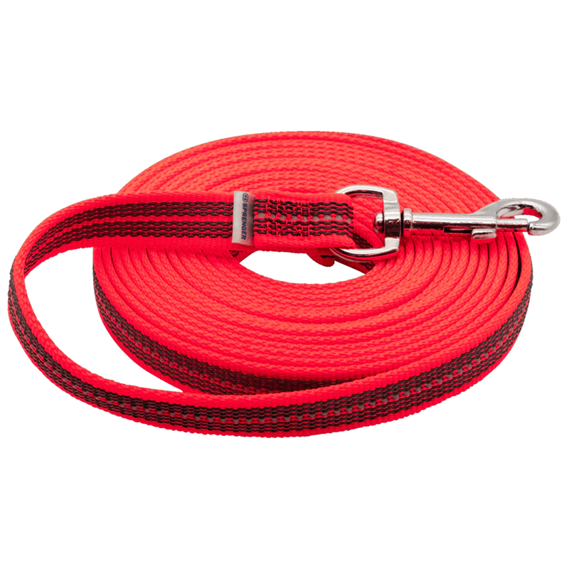 Longe antidérapante pour chien (Rouge, 10 m)