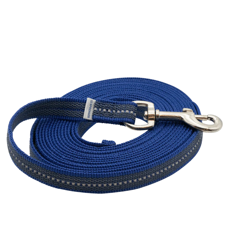 Longe antidérapante pour chien (Bleu, 10 m)