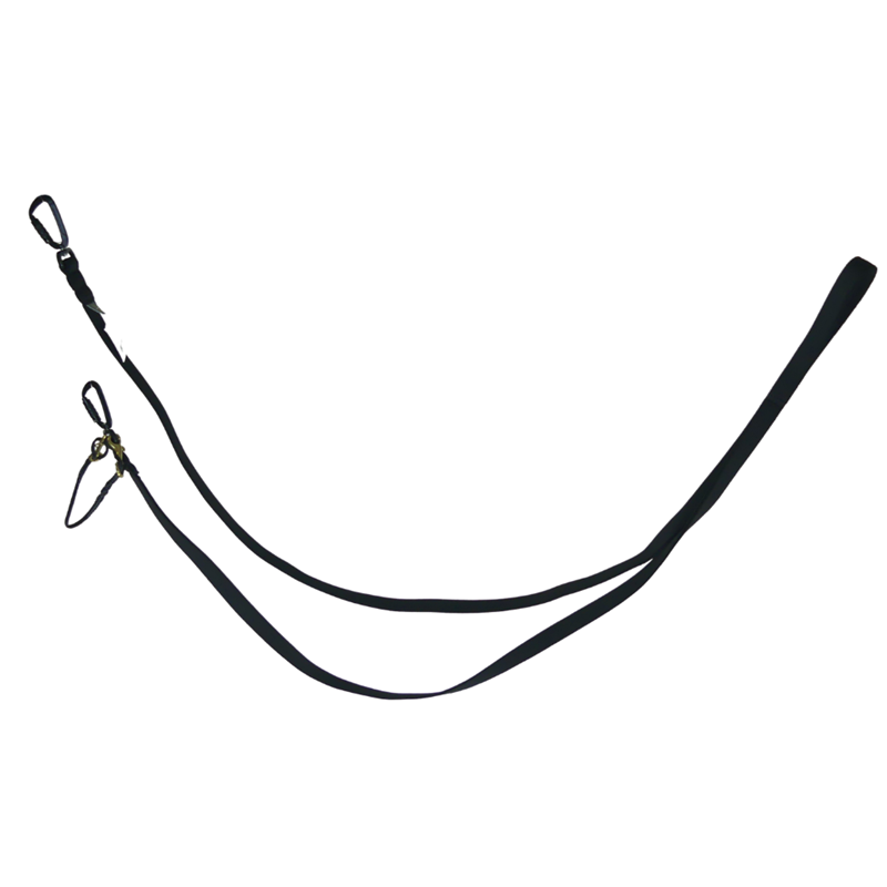 Tendeur canicross pour grand chien - Noir et plat (2.5 m)