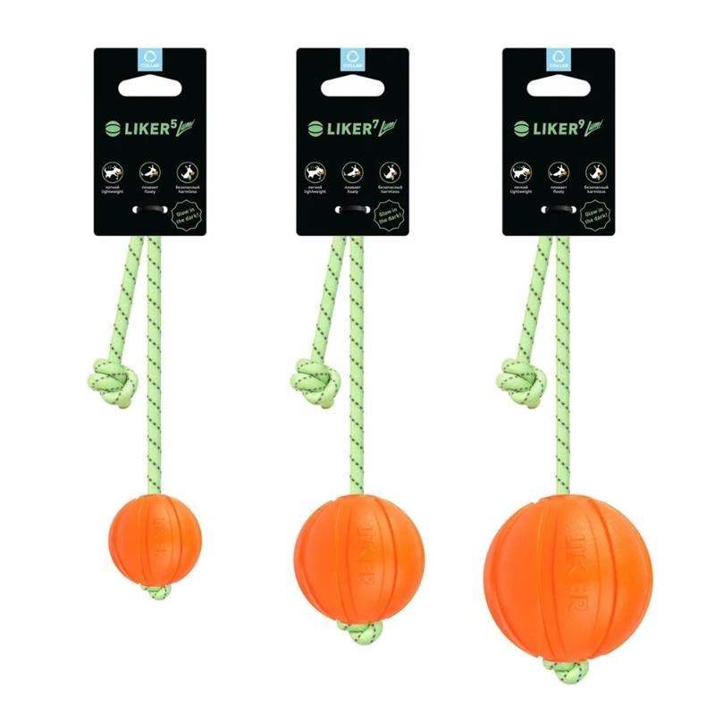 Balle en mousse LUMI avec cordon phosphorescent pour chien (5 cm) - Photo 2