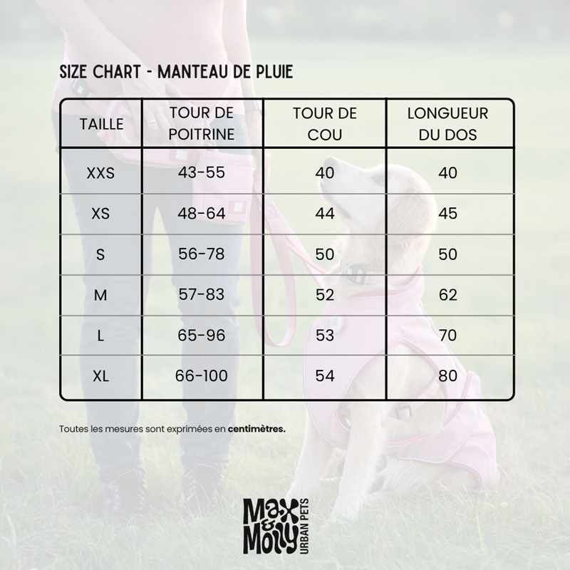 Manteau de pluie pour chien Matrix 2.0 (Sable, XXS, 40 cm) - Photo 4