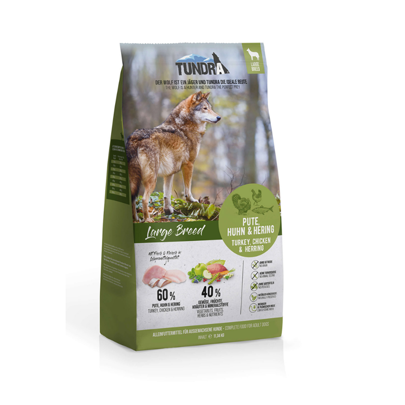 Croquettes pour grand chien - Dinde, poulet et hareng