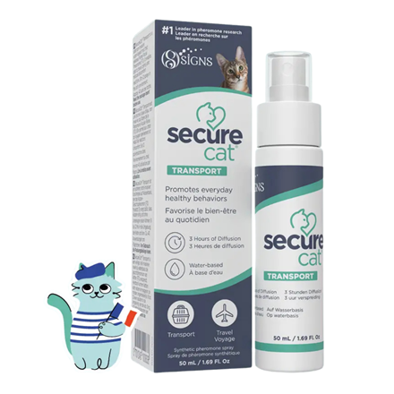 SecureCat Transport - Brume à base de phéromones pour chat